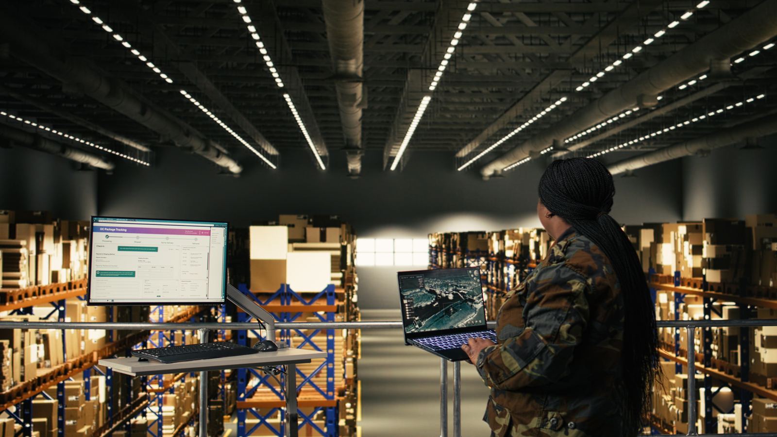 Logistics specialist managing warehouse operations