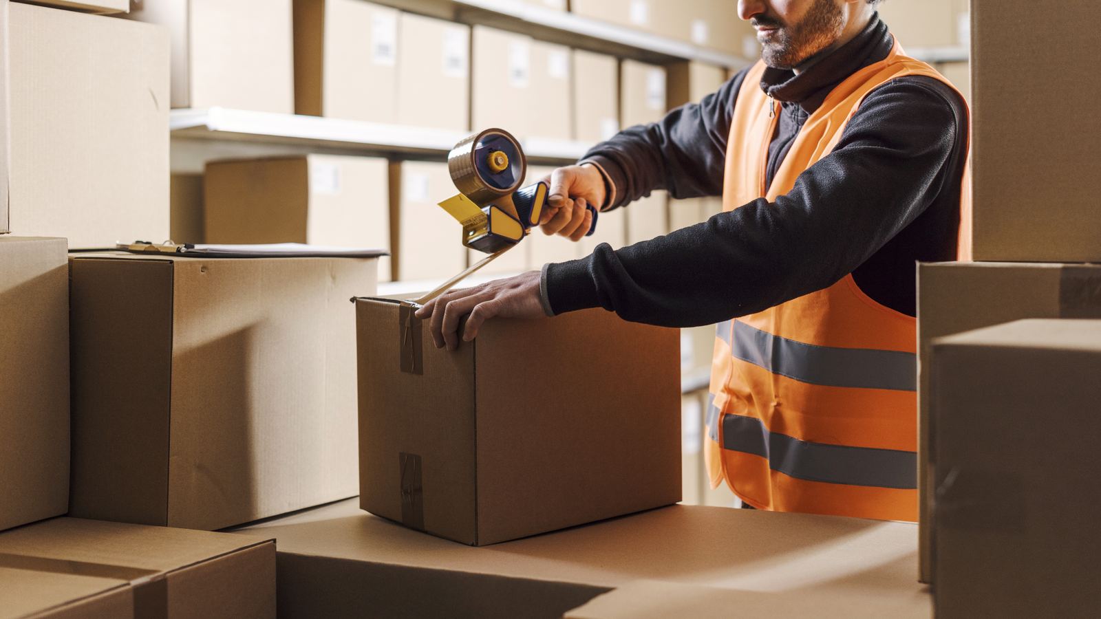 Packages being received and consolidated at the warehouse